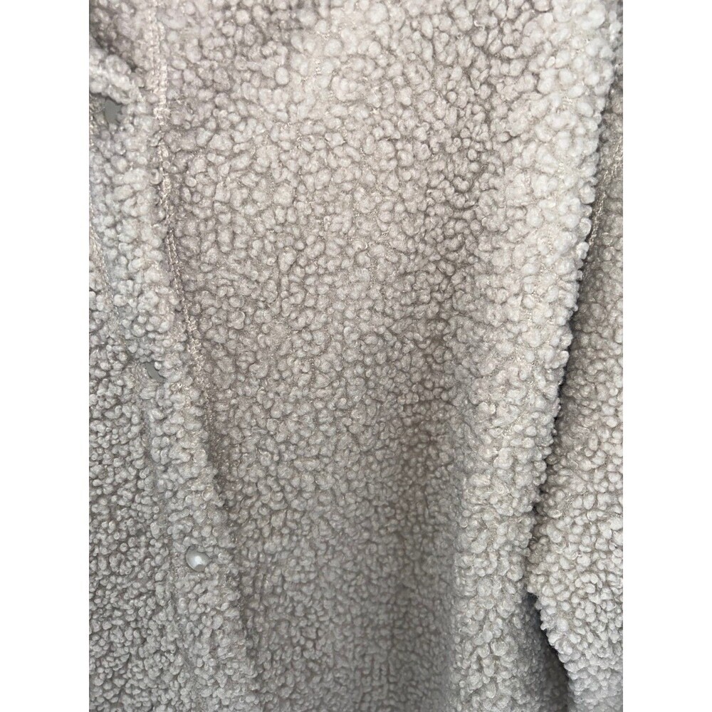 Women's H&M Beige Sherling Teddy Snap Front Shacket Size L - Picture 4 of 6